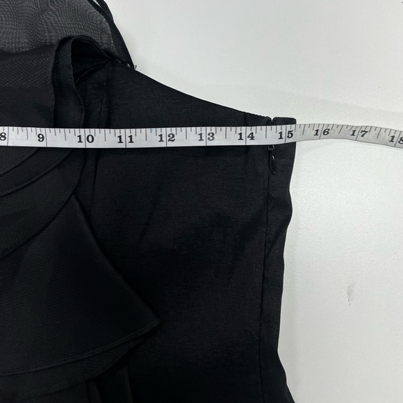 Max and Cleo Black Ruffle Cocktail Dress Size 6 - Picture 10 of 14